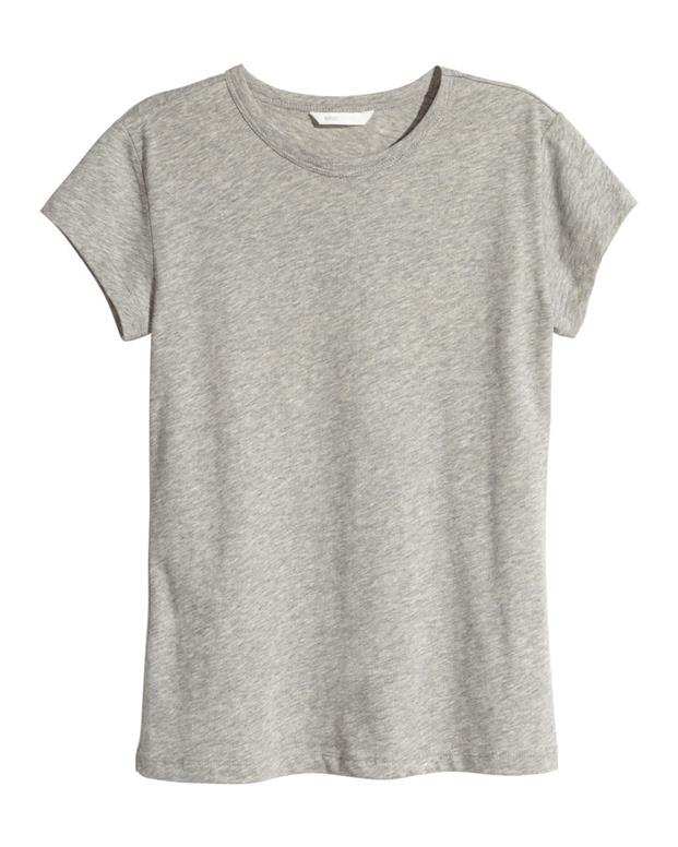 تی شرت زنانه طوسی ملانژ H&M