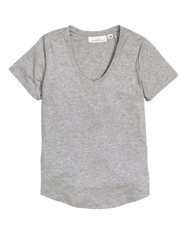 تی‌شرت زنانه طوسی ملانژ H&M
