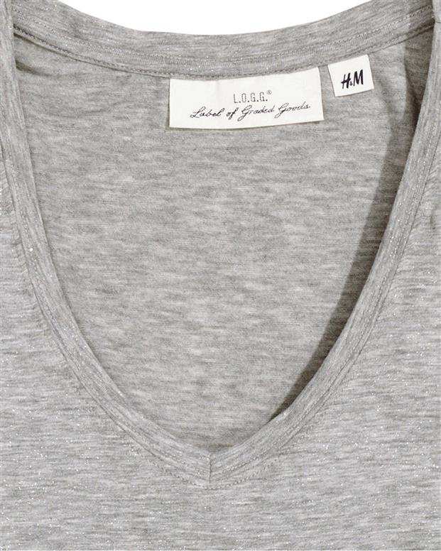 تی‌شرت زنانه طوسی ملانژ H&M