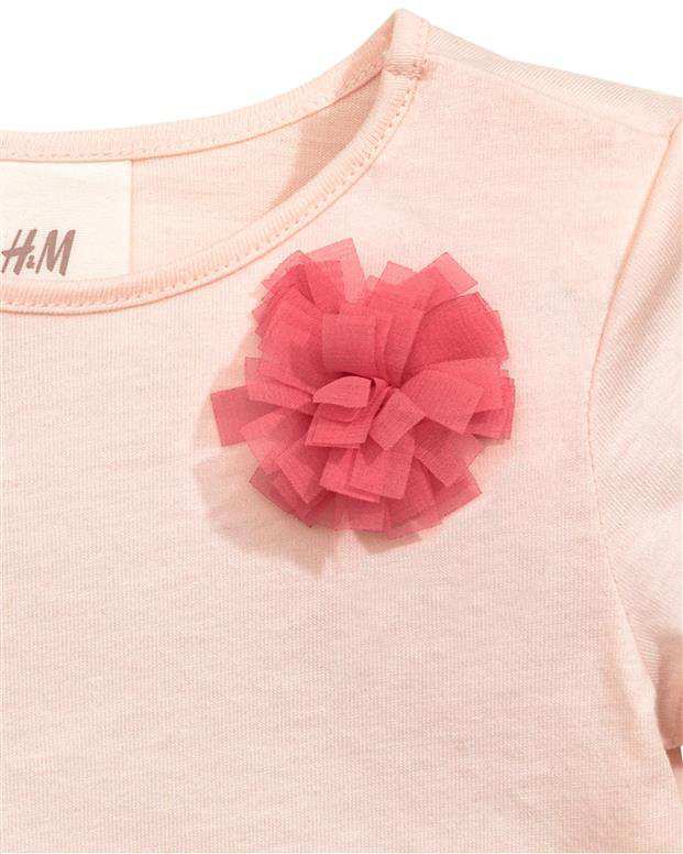 بلوز نوزادی دخترانه گلبهی روشن H&M