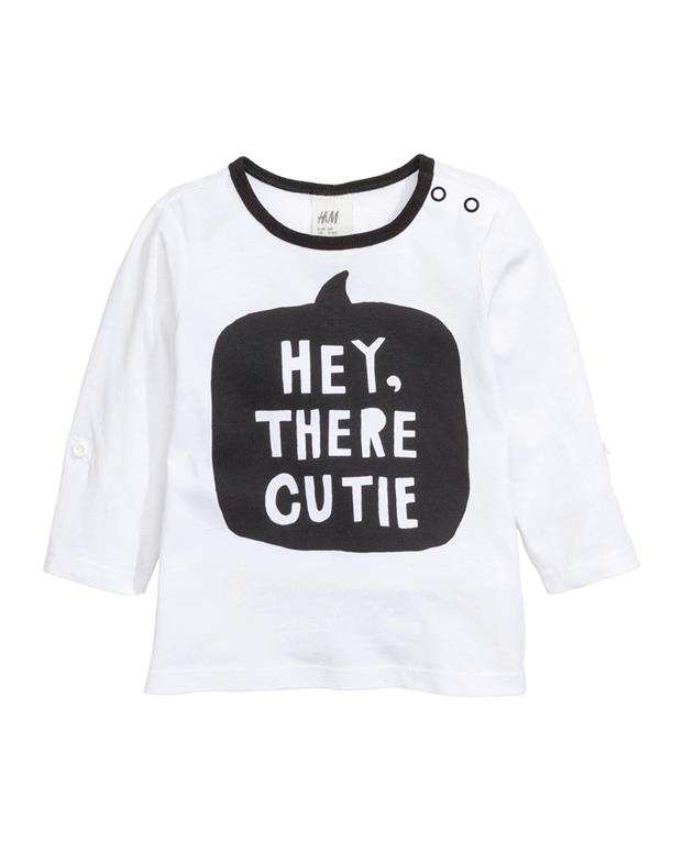 تی شرت نوزادی پسرانه سفید H&M