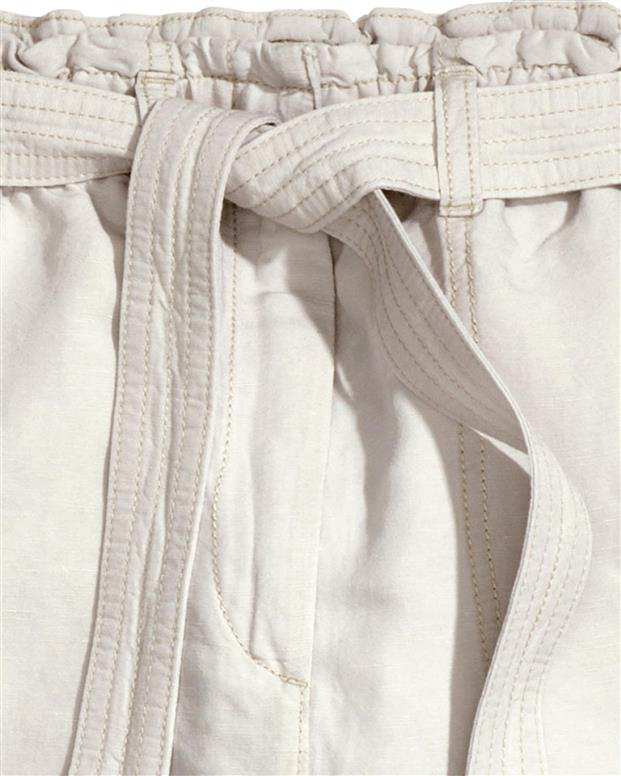 شلوار لینن زنانه استخوانی H&M