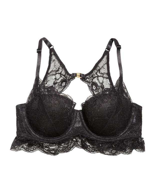 سوتین طرح گل زنانه مشکی H&M