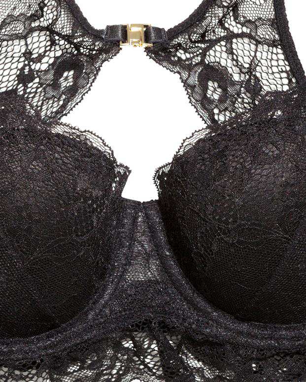 سوتین طرح گل زنانه مشکی H&M
