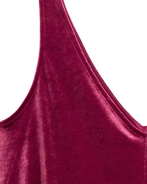 تاپ مخمل زنانه زرشکی H&M