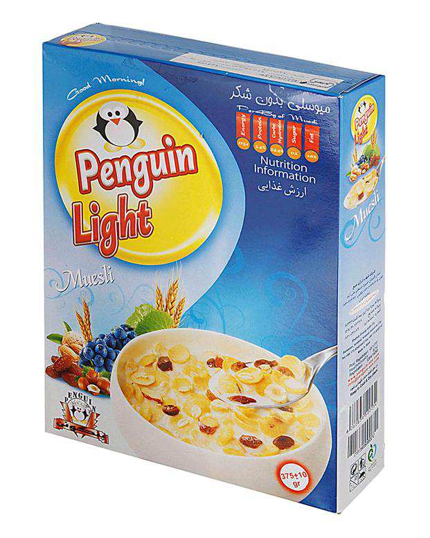 کورن فلکس میوسلی لایت 375 گرمی Penguin