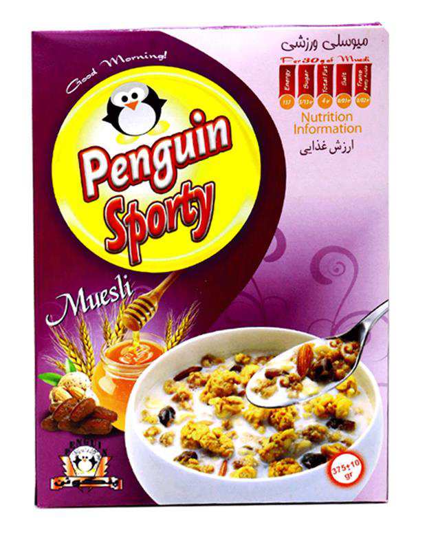 کورن فلکس میوسلی ورزشی 375 گرمی Penguin