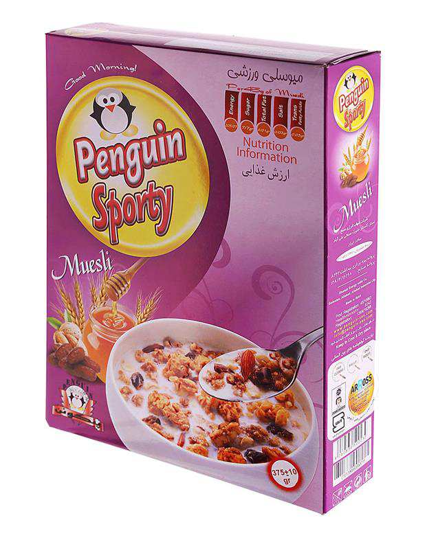 کورن فلکس میوسلی ورزشی 375 گرمی Penguin