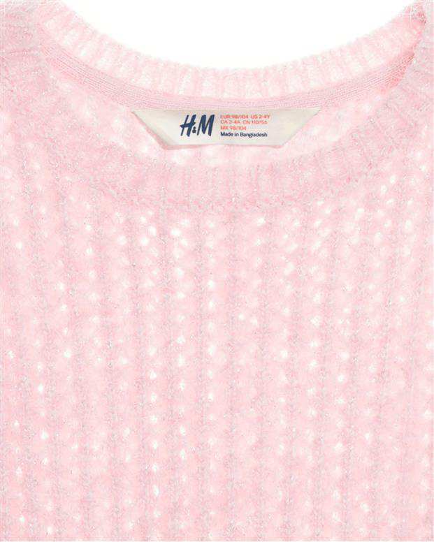 پلیور بوکله دخترانه صورتی H&M