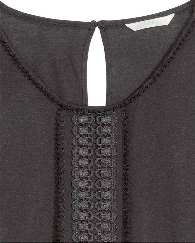 بلوز سوزن‌دوزی زنانه مشکی H&M