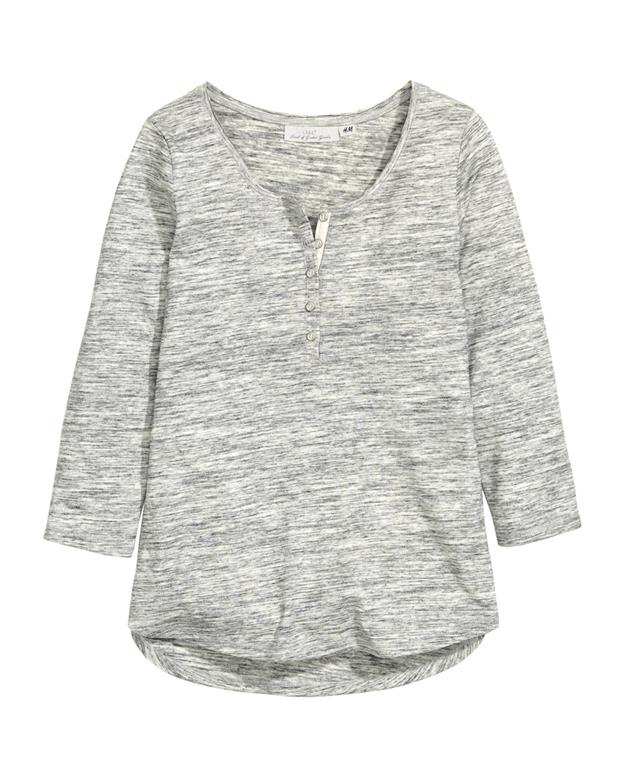 بلوز زنانه طوسی ملانژ H&M
