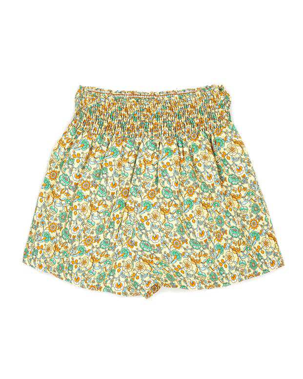 شلوارک گل گلی دخترانه زرد سبز Zara