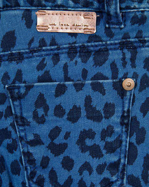 شلوار جین پلنگی دخترانه آبی تیره Zara
