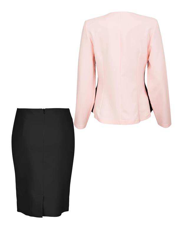 ست بلوز و دامن زنانه گلبهی مشکی Tulika