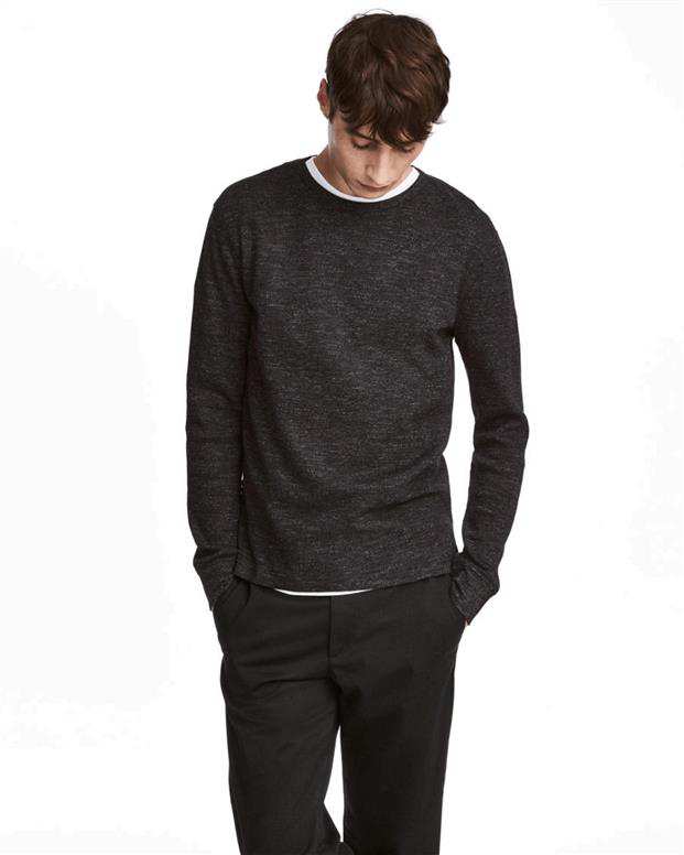 پلیور مردانه خاکستری ملانژ H&M