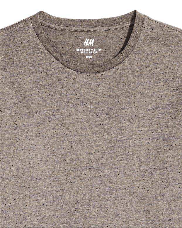 تی‌شرت نخی مردانه خاکستری H&M