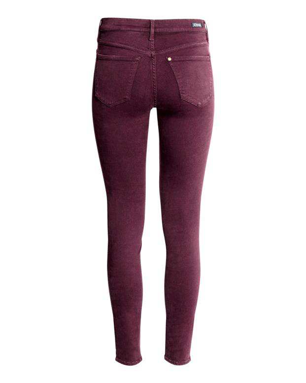 شلوار جین کشی زنانه بادمجانی H&M