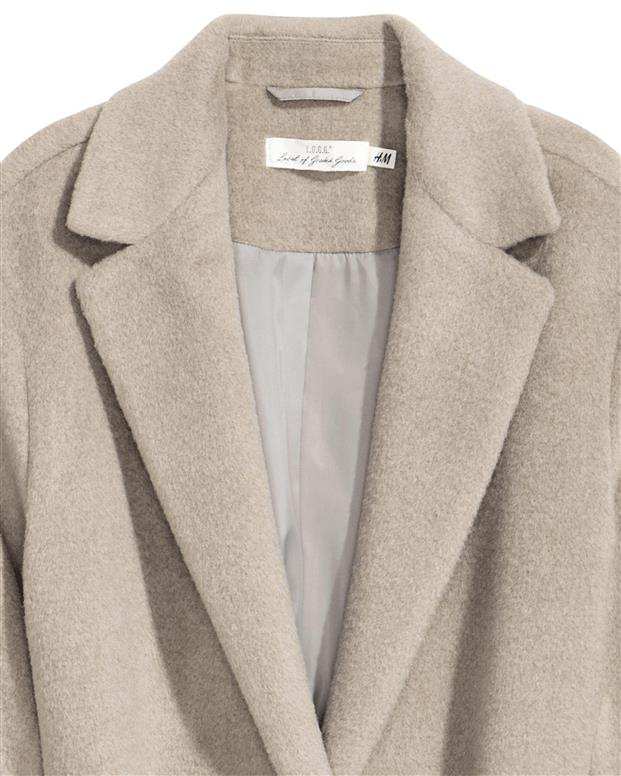 پالتو پشمی زنانه طوسی H&M