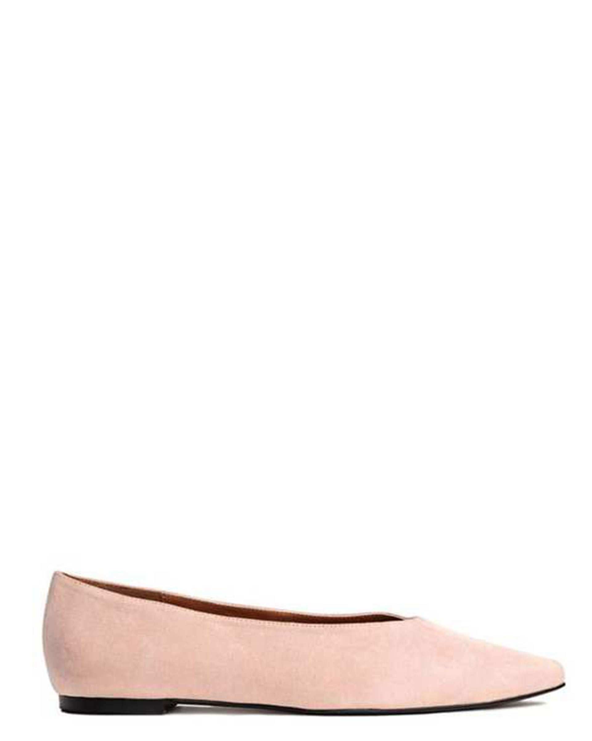 کفش تخت چرم زنانه گلبهی روشن H&M