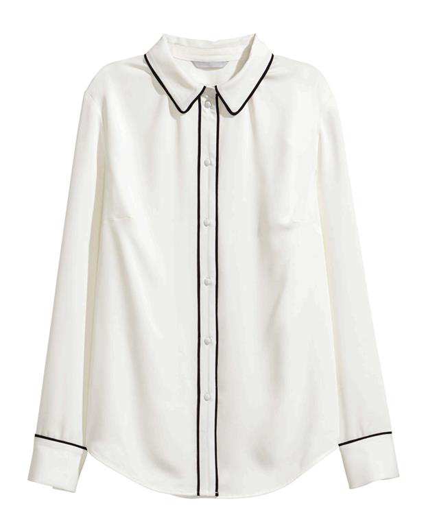 شومیز حریر زنانه شیری H&M