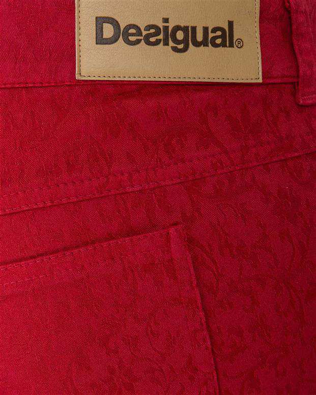 شلوار کتان زنانه قرمز Desigual