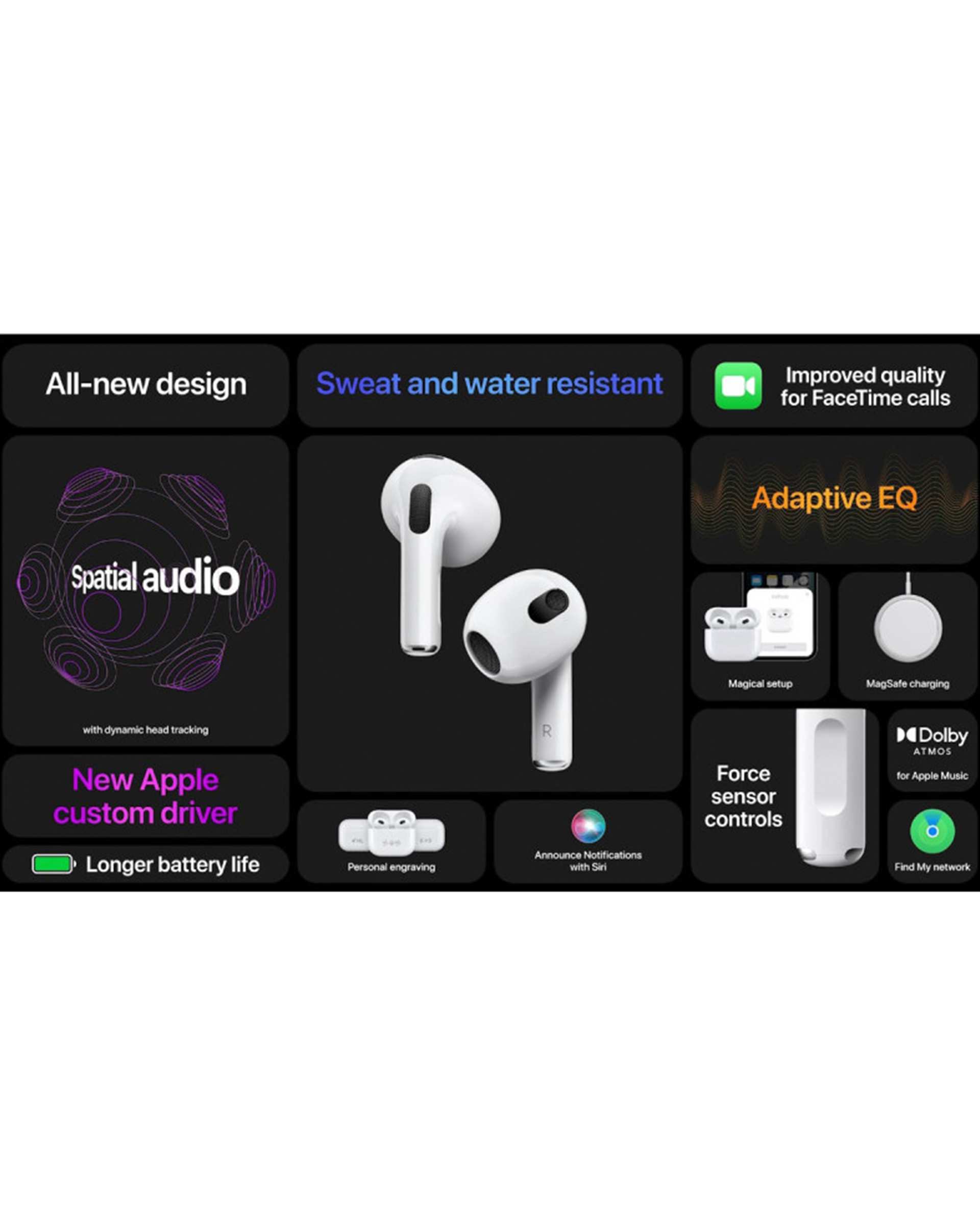 هدفون بی‌ سیم اپل مدل AirPods 3 - ضمانت اصالت و سلامت فیزیکی کالا