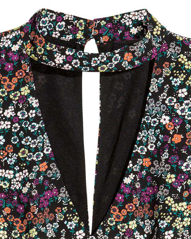 پیراهن زنانه مشکی گل گلی H&M