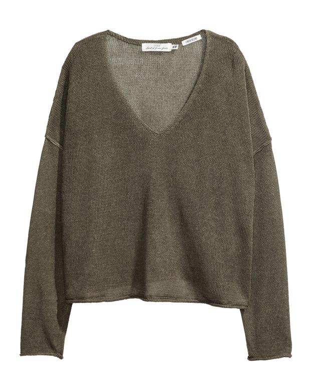 پلیور زنانه سبز زیتونی H&M