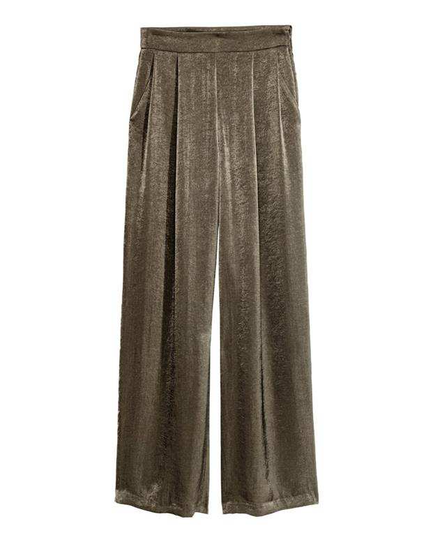 شلوار زنانه ساتن سبزتیره H&M