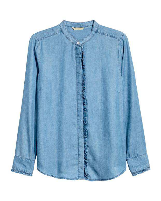 شومیز زنانه جین آبی روشن H&M