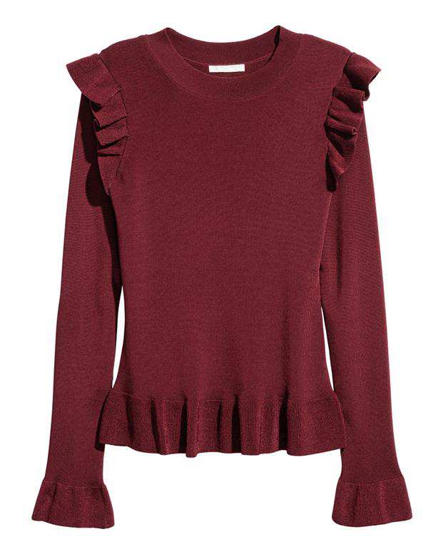 بلوز زنانه بافت زرشکی H&M