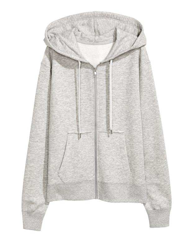سویشرت زنانه کلاه‌دار طوسی H&M