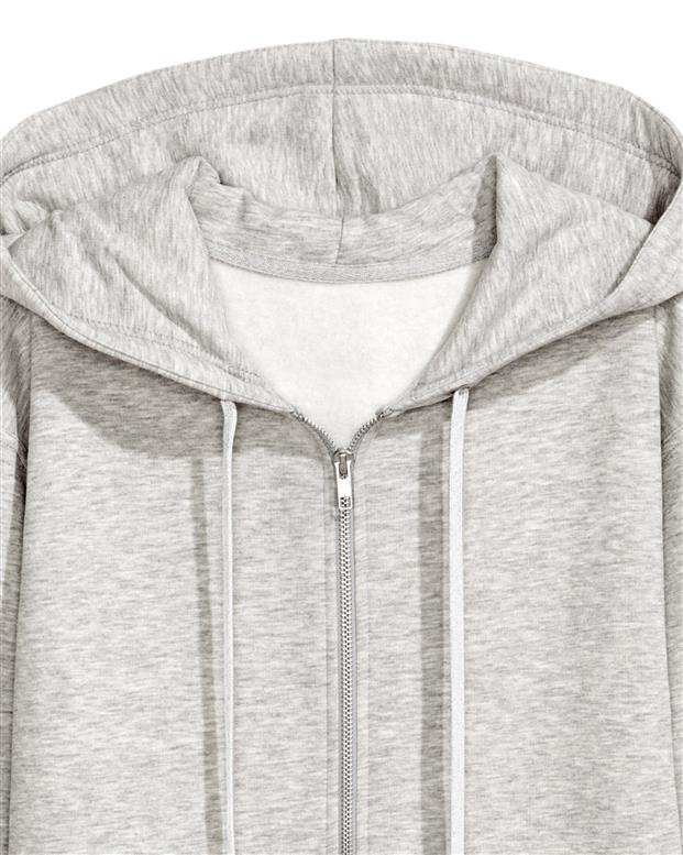 سویشرت زنانه کلاه‌دار طوسی H&M