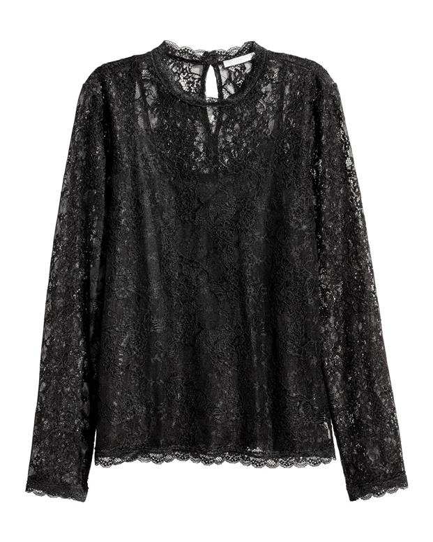 بلوز زنانه توری مشکی H&M