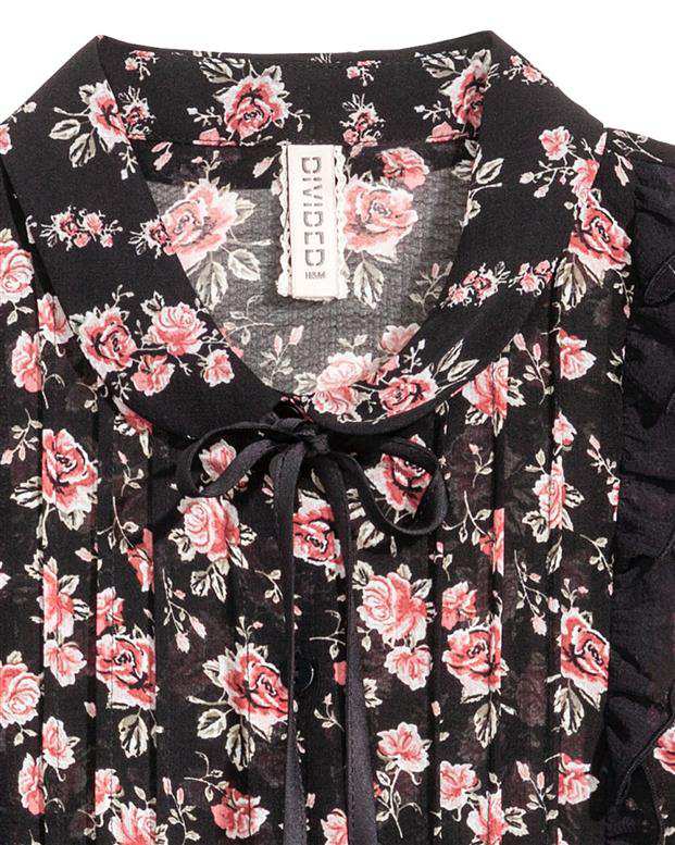 پیراهن زنانه گلدار مشکی H&M