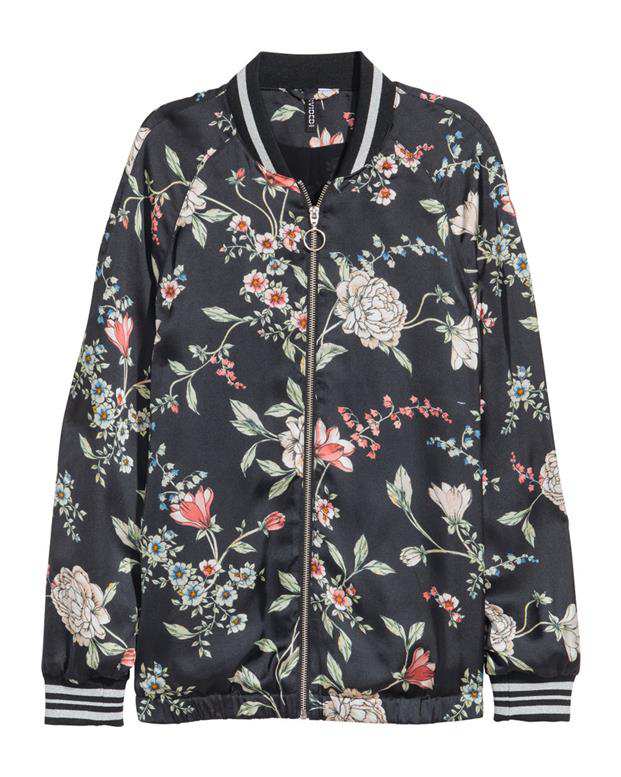 سویشرت زنانه مشکی گلدار H&M