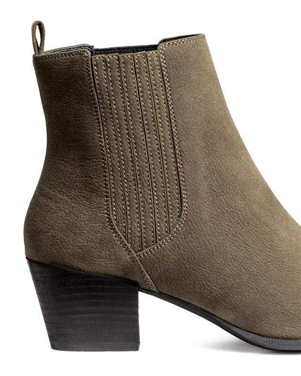 نیم ‌بوت چرم زنانه قهوه‌ای H&M