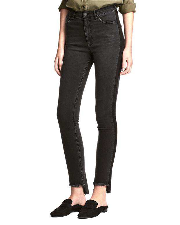 شلوار جین زنانه زغالی H&M
