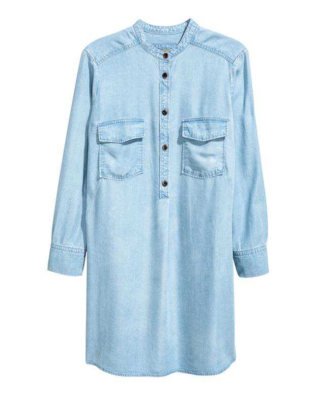 مانتو سایز بزرگ زنانه آبی روشن H&M