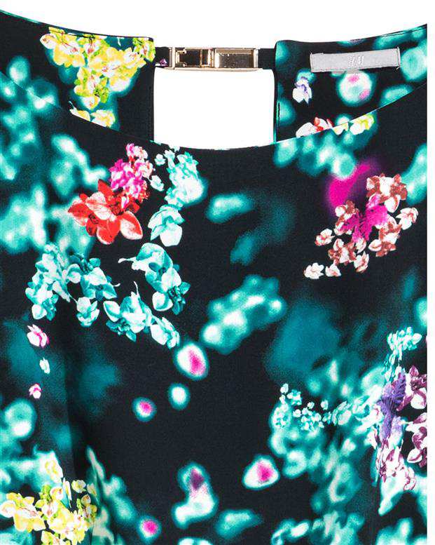 سرهمی زنانه مشکی سبز گل گلی H&M