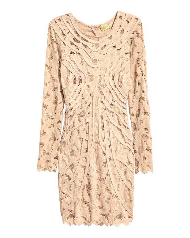 پیراهن زنانه راسته گیپور کرم H&M