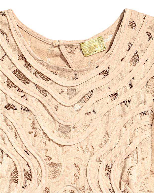 پیراهن زنانه راسته گیپور کرم H&M