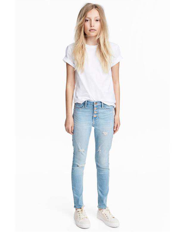 شلوار دخترانه جین آبی روشن H&M