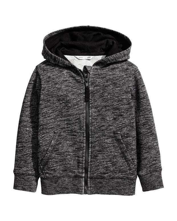 سویشرت پسرانه کلاه‌دار زغالی ملانژ H&M