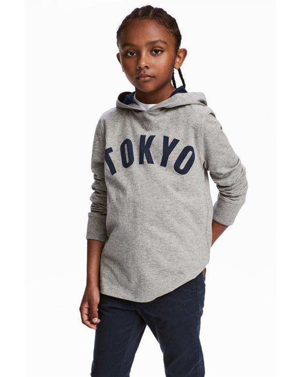 سویشرت پسرانه کلاه‌دار جلوبسته طوسی H&M