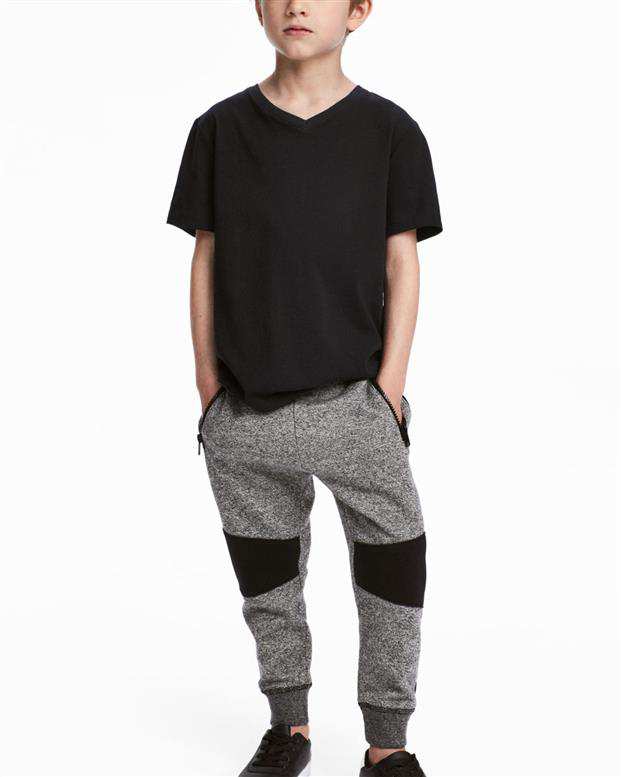 شلوار پسرانه اسلش طوسی ملانژ H&M