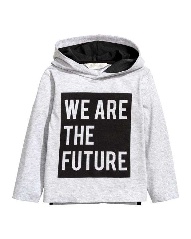 تی‌شرت پسرانه آستین ‌بلند طوسی ملانژ H&M