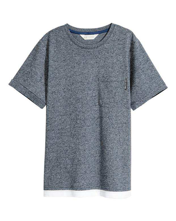 تی‌شرت پسرانه نخی خاکستری ملانژ H&M