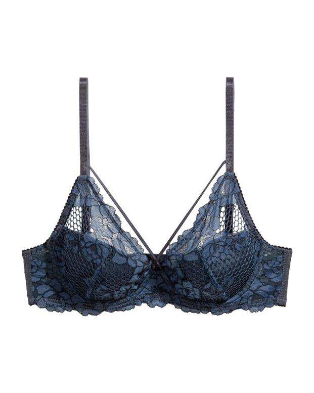سوتین زنانه فنری اسفنجی کم‌لایه سرمه‌ای H&M