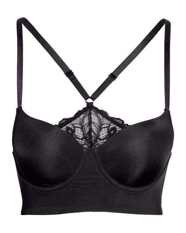 سوتین زنانه اسفنجی و فنردار مشکی H&M